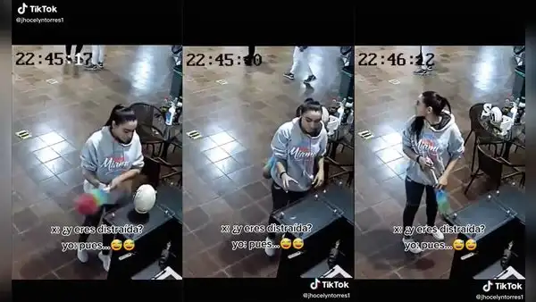 Trabajadora busca su plumero para limpiar y se olvida que lo llevaba debajo de su brazo
