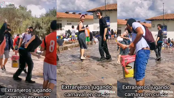 Turistas se unen a los divertidos carnavales de Cusco y su alegría cautiva a miles en TikTok