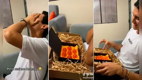 Joven le regala a su novio las 7 esferas del dragón y su reacción se vuelve viral en TikTok