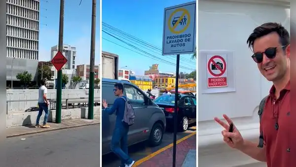 Turistas visitan Lima y ‘rompen las reglas’ por los curiosos letreros que encuentran