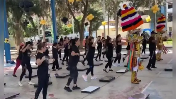 Gimnasio en Huánuco imparte clases de aeróbicos al ritmo de la danza de los negritos