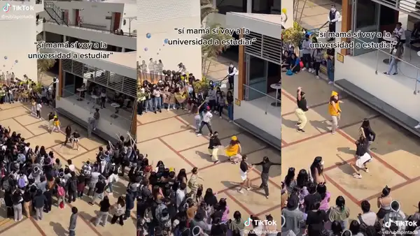 Jóvenes sorprenden en reto de baile a ritmo de reggaetón en la Universidad Católica