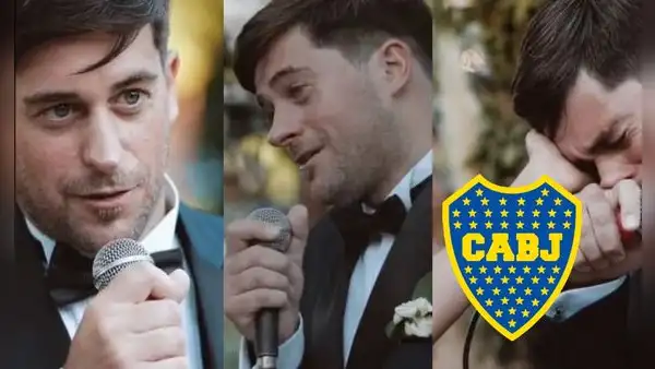 Novio sorprende con discurso de boda: “Prometo cuidarte toda la vida, salvo cuando juegue Boca”