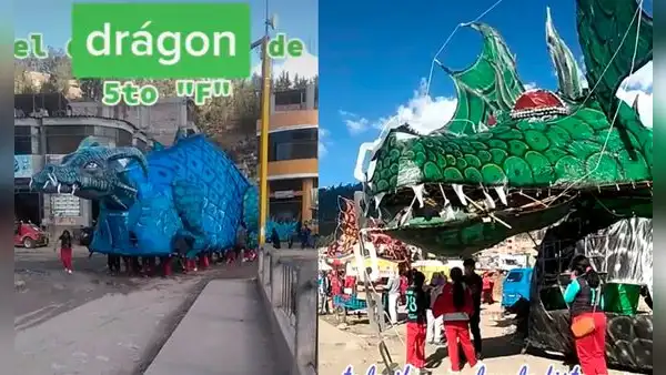 Escolares construyen antorchas de dragones en Andahuaylas y sorprenden con su creatividad