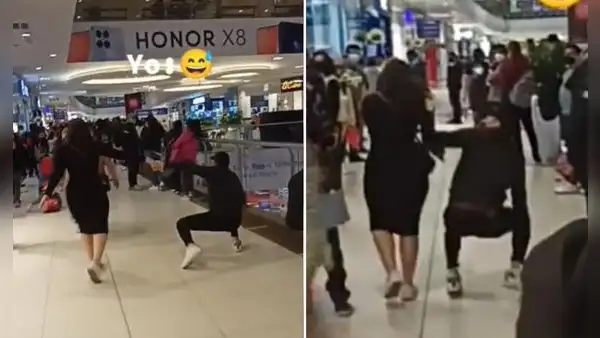 Joven camina como un simio para ‘avergonzar’ a su novia en el centro comercial