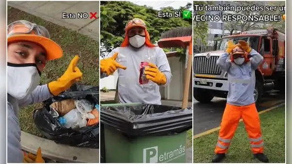 Trabajadores de limpieza enseñan a mantener las calles sin basura al ritmo de Bad Bunny
