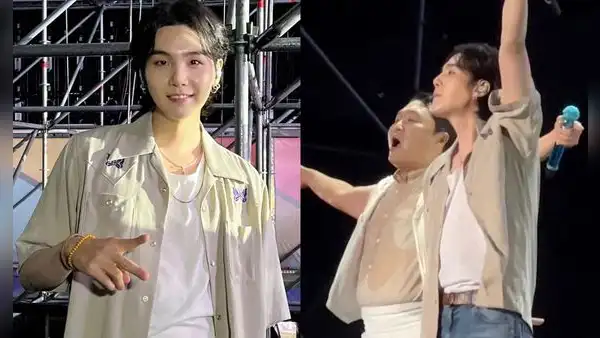 Suga de BTS aparece junto a PSY y cantan ‘That that’ en vivo durante festival