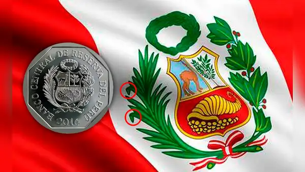 ¿Por qué razón la rama de palma del escudo de armas tiene 2 hojas caídas?