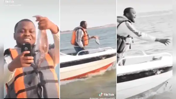 Hombre toma foto a pez y cuando quiere regresarlo al mar lanza por error su celular