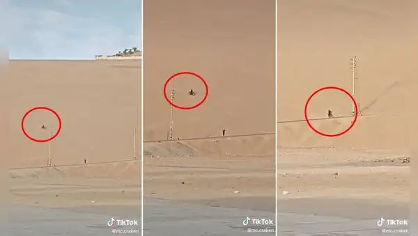 Delivery es captado regresando de entregar un pedido en la cima de un cerro