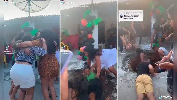 Grupo de mujeres se cae dentro de un socavón al abrirse la tierra mientras bailaban