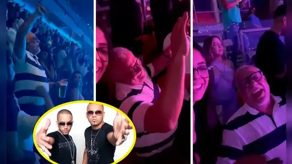 Joven cumple el sueño de su papá al llevarlo a ver a Wisin y Yandel, pero él se roba el show