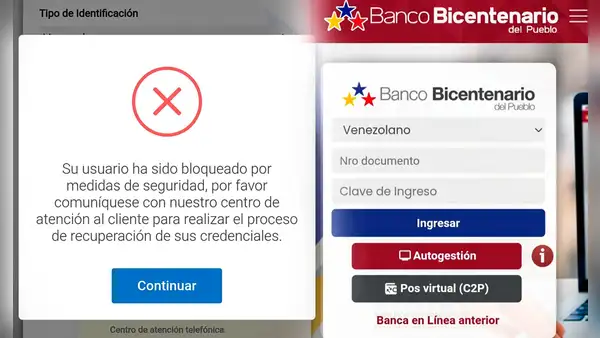 ¿Cómo desbloquear mi usuario en la plataforma web del Banco Bicentenario?