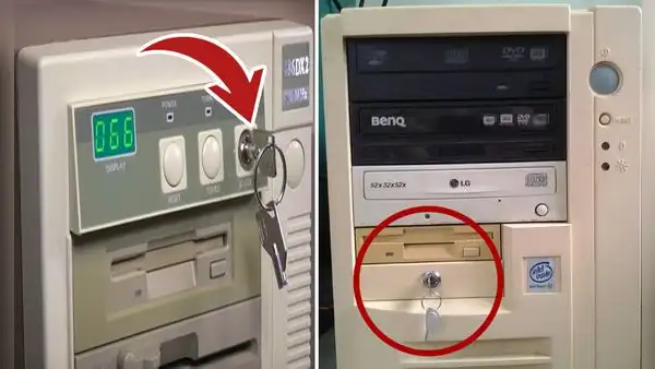 ¿Por qué las computadoras antiguas venían con una cerradura y una llave en su CPU?