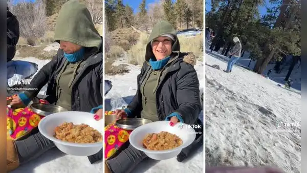 Familia peruana conoce la nieve en EE. UU. y lleva chaufa en olla: "Ya no es playa, señores"
