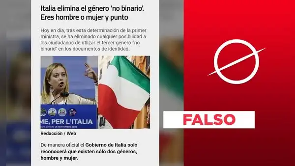 Es falso que Italia "eliminó el género no binario" de los documentos de identidad: nunca fue legal