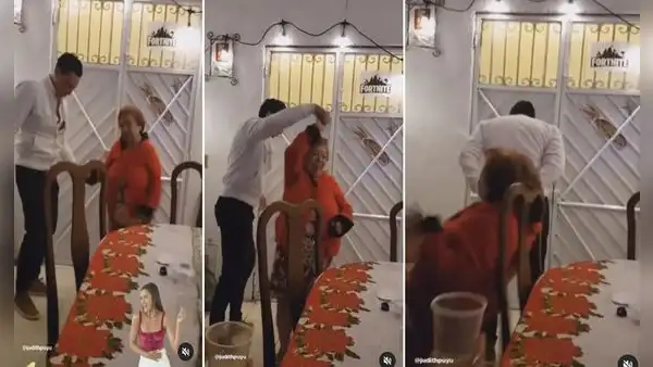 Quiso bailar con la abuela de su novia, pero mujer cae al piso en una vuelta