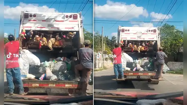 Camión de basura adornado con peluches causa sensación en redes: "El cementerio de corazones rotos"