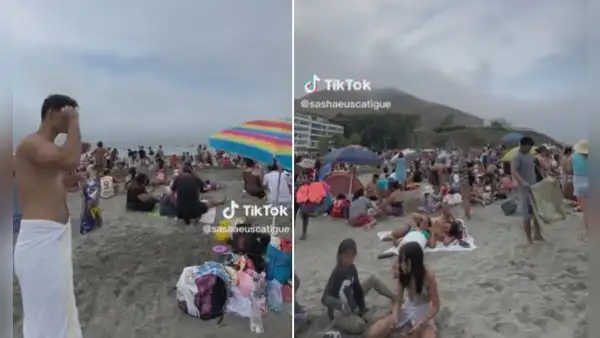 Lleva a su novio italiano a conocer la playa de Ancón y su reacción es viral: “Parece mercado”
