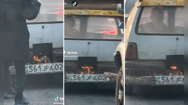 Ni gas, ni petróleo: usuarios captan a hombre manejando un auto propulsado por carbón
