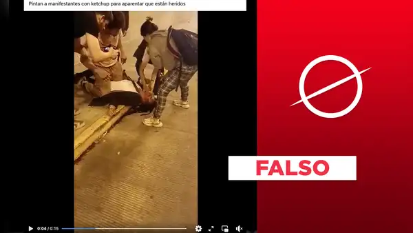 Es falso que este video muestre a manifestantes fingiendo heridas en una persona durante protestas