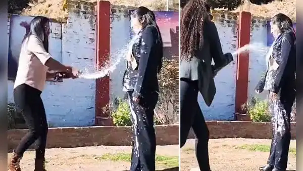 “Qué felicidad”: familiares bañaron en cerveza a recién egresada en Puno