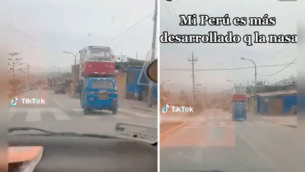 “Transporte en Perú es superior a la NASA”: captan mototaxi de 2 pisos transitando por Carabayllo