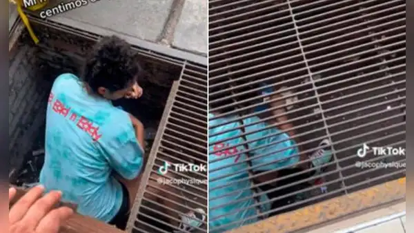 Peruana abre una reja en el piso de Gamarra para recoger 50 céntimos que se le cayeron: “Plata es plata”