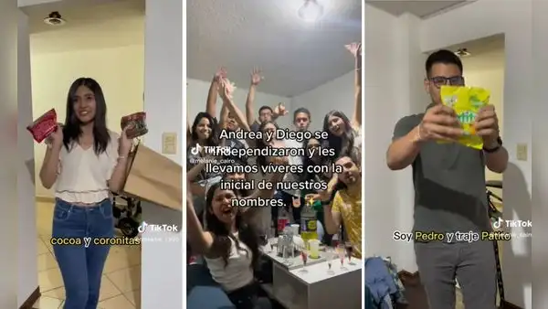 Pareja de jóvenes organiza fiesta tras independizarse y sus amigos los apoyan con regalos