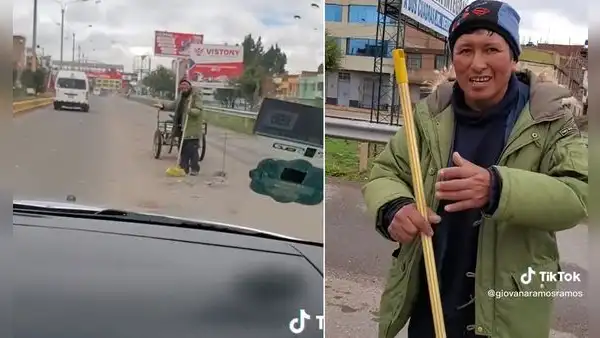 Ciudadano limpió avenida afectada por protestas en Puno: “Vale un Perú”