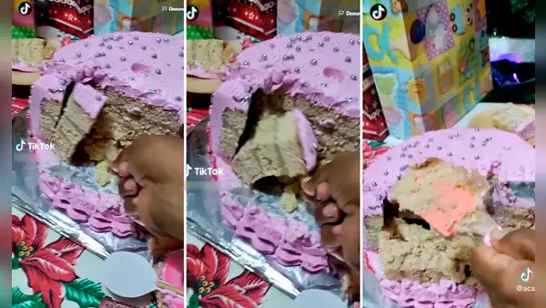 Cumpleañero se lleva enorme sorpresa al hallar un pedazo de espátula dentro de su pastel