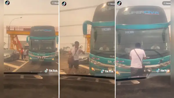 Joven corre, se para frente a bus de Civa y ruega para que lo dejen subir: así reaccionó el chofer