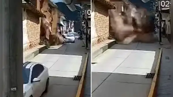 Pared de casa antigua se desploma y aplasta a motociclista en Amazonas