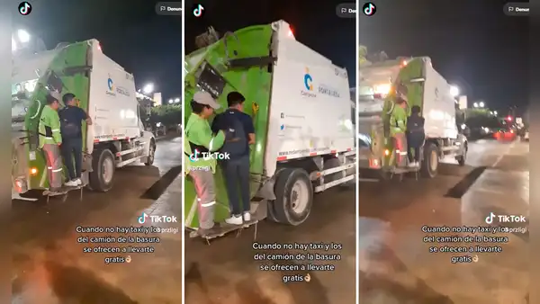 No encontraba taxi y camión de basura se ofreció a llevarlo gratis a su casa