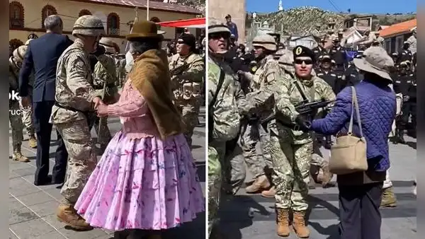 Policías y grupo de ciudadanos bailaron en plaza de Puno: “Somos hermanos”