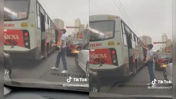 Peruano se enoja con pasajero que arrojó basura a la calle, agarra el residuo y se lo lanza de vuelta