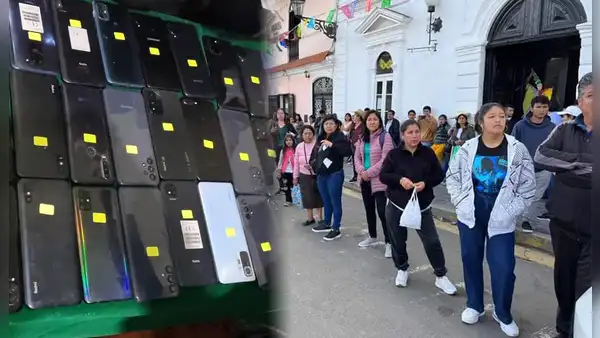 Ciudadanos forman largas colas para recuperar celulares robados en el carnaval de Cajamarca
