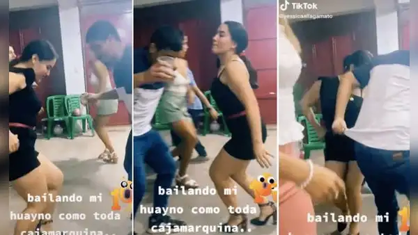 Cajamarquina muestra sus mejores pasos de baile a ritmo de huayno y recibe miles halagos