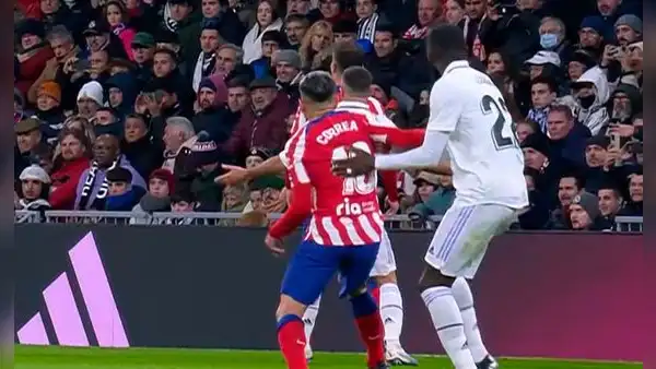 Ángel Correa se ganó la roja tras codazo a Rüdiger y solo estuvo 20 minutos en la cancha
