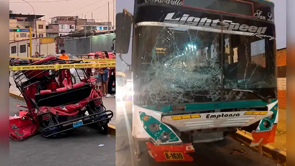 Rímac: choque entre bus y mototaxi deja 2 muertos y un herido