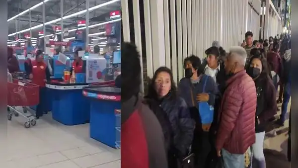 Ciudadanos realizaron largas colas para ingresar a Plaza Vea que volvió a abrir en Juliaca