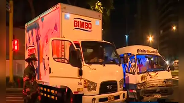 San Isidro: 3 heridos dejó un choque entre un camión furgón y una combi