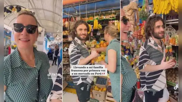 Lleva a su familia francesa a un mercado de Perú por primera vez y se impresiona: “Gracias, casera”