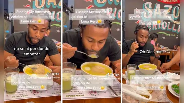 Norteamericano prueba caldo de gallina por primera vez y su reacción se hace viral: "Es asombroso"