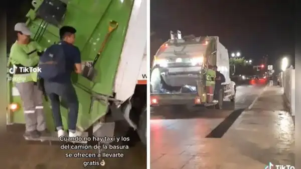 Trabajadores de limpieza le dan 'aventón' a joven que se quedó sin transporte para volver a su casa