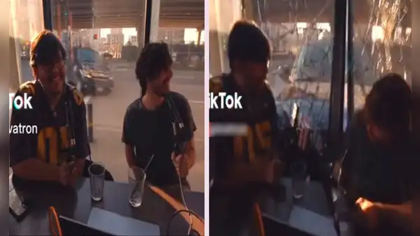 Salvan de milagro: jóvenes quedan en shock al ver que auto choca contra ellos cuando grababan podcast