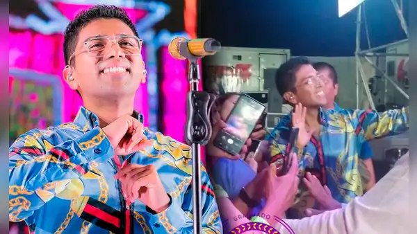 Christian Yaipén se da un baño de popularidad y baja después de show para tomarse foto con fans