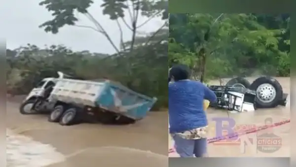 Camión es arrastrado por huaico en Pucallpa tras intensas lluvias