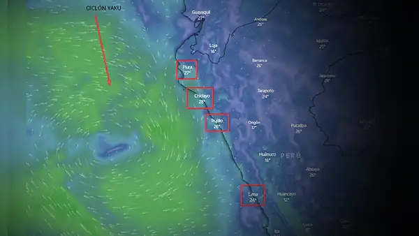 ¿Dónde está el ciclón Yaku ahora? Sigue aquí su recorrido en tiempo real en la costa peruana