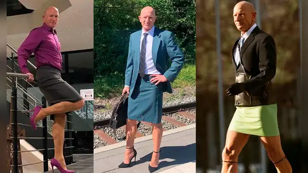 Hombre usa faldas y tacos tras admitir que le aburre la prenda masculina: “Veo la ropa sin género”